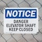 Signmission Danger Elevator Shaft Keep Closed, 24 in W x Rectangle, Plastic OS-2PACK-NS-P-1824-L-10902 - alternate 3